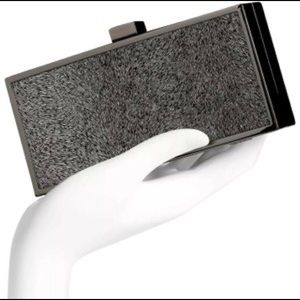 Tory Burch ​​Box Sparkle Metallic Handbag Black Suede Leather Clutch